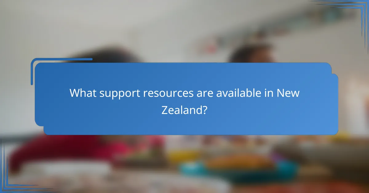 What support resources are available in New Zealand?